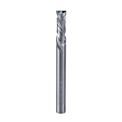 Image of Square End Mill JESTUOUS Carbide 2 Spiral Flute Drill Bits 3 /8 inch Shank Dia.1-1 /4 inch Cut Length for Wood,1 Piece