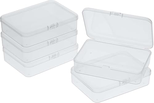 2 caixas de armazenamento pequenas de plástico transparente – estojos de viagem portáteis, solução multiuso para contas, joias, cartões, artesanato e itens minúsculos