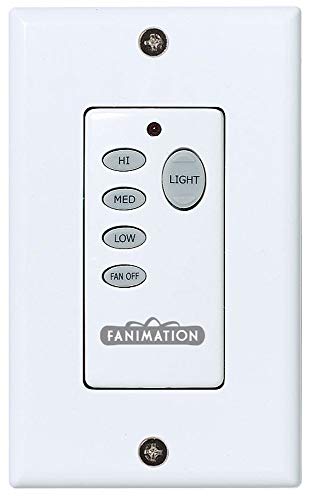 Fanimation C25 Wall Control Fan and Light 3-Speed/Non-Reversing, White