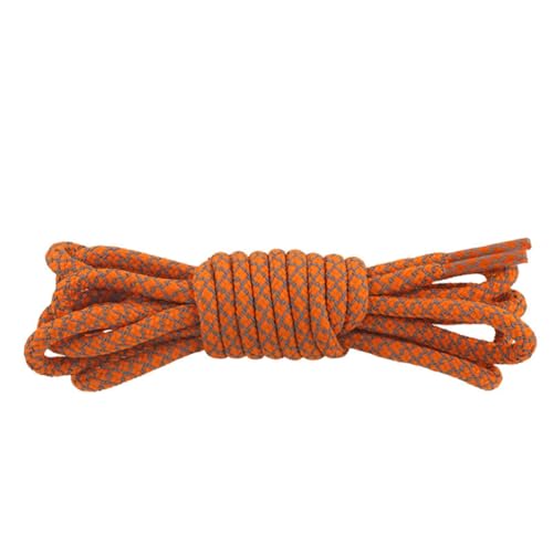 BupiMufi Atlético Reflectante Redondo Cordones Senderismo Zapatos de Trabajo Botas Reemplazo Cordones 120CM, naranja neón, 120