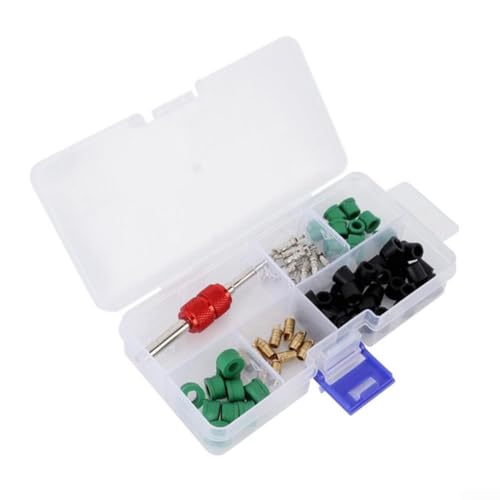 Juego de 71 piezas de aire acondicionado para coche con sistema de goma surtido y organizado para sellos de aire acondicionado de vehículos, reparación de mantenimiento, prevención de fugas, caja de