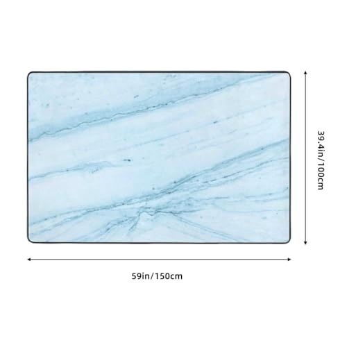 Tapis lavable marbre bleu antidérapant grand confort de sol - 3