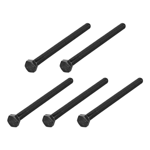 Image of METALLIXITY Hex Bolts (M10-1.5x140mm) 5Pcs, Carbon Steel Fully Threaded Black Oxide, Coarse Thread UNC Hex Head Screw Bolt - for Furniture Repair