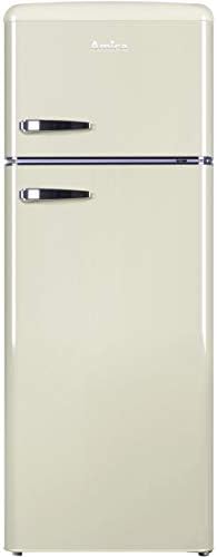 Amica FDR2213C Fridge Freezer Retro Style Freestanding 55 Centimeter Wide A Plus Energy Rating 40dB Noise Level 164 Litre Net Fridge Capacity (Cream)