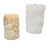 XuQiZZpp Silikonform für Osterkerzen, Hase, Zylinderform, für Epoxidharz, Kerzen, Seife