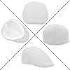 Lafefe Mens Flat Caps, Beret Irish Forward Cap, Casual Trend Linen Duckbill Hat (White) #2