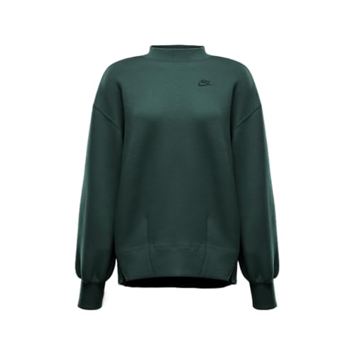 Nike Sportswear Tech Fleece Women's Oversized Crew-Neck Sweatshirt (FV8041-338, Vintage Green/Black)