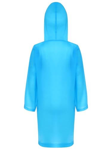 Aislor Raincoat Rain Poncho for Kids Boys Girls Reusable EVA Rain Coat Water Resistant Button Jacket with Hood2