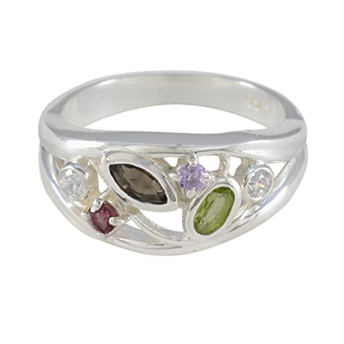 Bague en argent sterling 925 et bijoux de mariée multi-formes avec pierres
