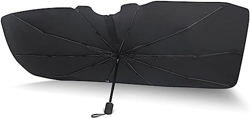 Yezelend Parasole Auto Parabrezza Interno Ombrello Parasole Auto Finestrino Anteriore,per Auto Parasole Pieghevole Universale per Auto (nero-145 * 130 * 79cm)
