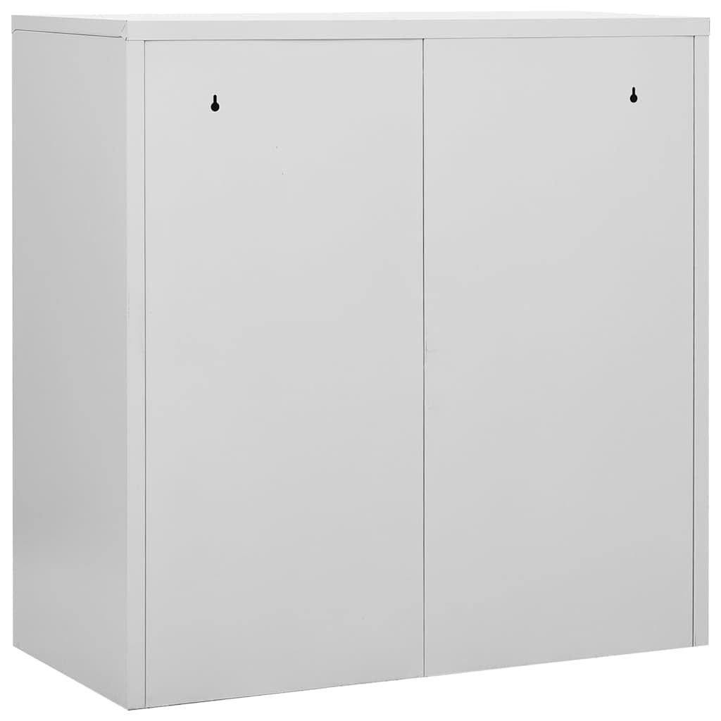 Set di 5 armadietti in acciaio grigio chiaro, blu, 90 x 45 x 92,5 cm, richiudibile, per ufficio, scuola, corridoio, balcone, spazio di archiviazione moderno