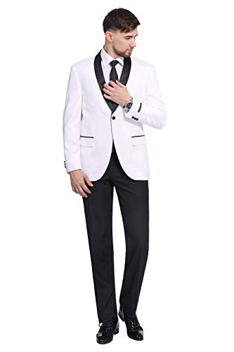P&L Men's Suit 2-Piece Prom Party Wedding Tuxedo Blazer Jacket & Flat Front Pants2
