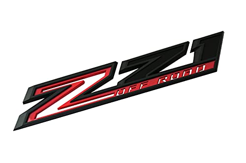 Image of 2pack New Big Z71 Off Road Emblems Side Decals 3D Badges Compatible with fits 2019-2025 Silverado Offroad Parts 84632695 (Black Red)