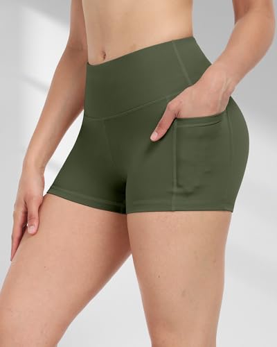 Spandex Yoga Shorts Women with Pockets High Waisted Workout