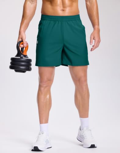 Image of GGJ Men's Lightweight Athletic Shorts with 2 Zipper Pockets 7 inch /9 inch /5 inch Gym Workout Running Quick Dry Tennis Shorts for Men