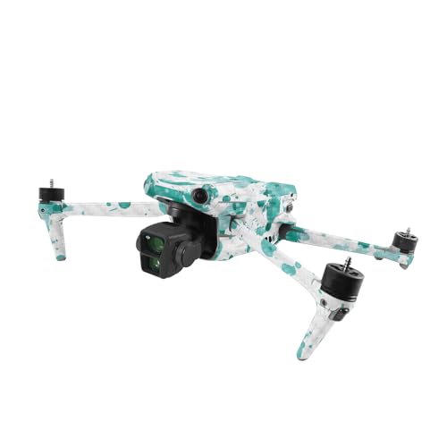 Image of MightySkins Carbon Fiber Skin Compatible with DJI Air 3 - Teal Splatter | Protective, Durable Textured Carbon Fiber Finish | Easy to Apply