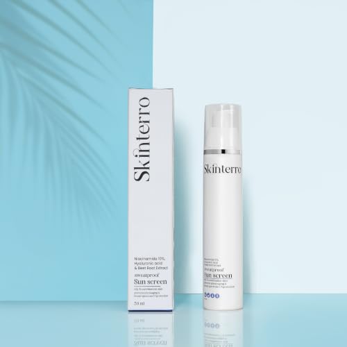 Image of Sun Defense Cream with Niacinamide 10% Hyaluronic Acid & Beet Root Extract SPF 50 PA+++ Sweatproof Lightweight Face Sunscreen for Oily & Combination Skin Daily UV Protection 50 ml