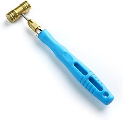 Mini Hammer Zoomable Mallet with Rubber Handle Brass Ball Peen Hammer for Crafts & Jewelry
