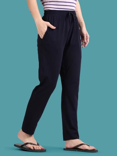Image of TWIN BIRDS Women Cotton Textured Night Pant | Pyjama Loungewear Sleepwear