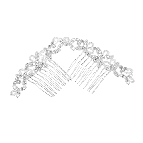 NOLITOY 2個ブライダルヘアコーム エレガントな花モチーフ ラインストーン装飾 結婚式用クリスタル髪飾り 女性向け多歯花形ヘアクリップ ブ