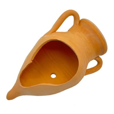 Generico Amphore décoratif en terre cuite à pointe, design traditionnel, couleur orange