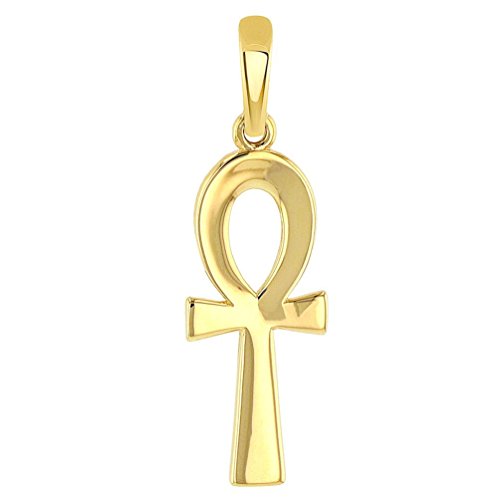 Religious by Jewelry America Solid 14k Yellow Gold Polished Egyptian Ankh Cross Charm Pendant
