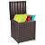 VINGLI 51 Gallon Outdoor Deck Box, Plastic Deck Box Design with Convenient Handles, Lockable Storage Box for Patio, Garden, Backyard and Balcony (Brown)
