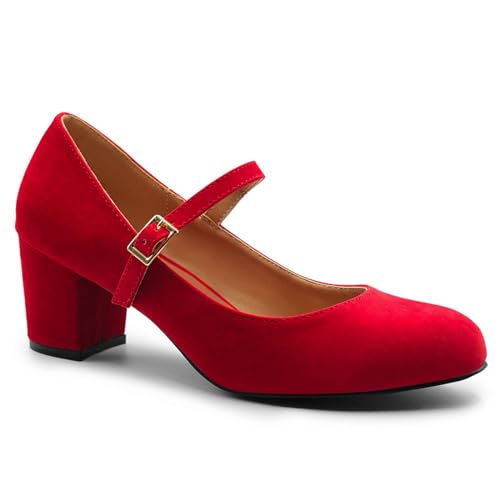 Womens Wide E Fit Extra Wide EE Fit Mary Jane Mid Block Heel Court Shoes Orthopaedic Swollen Feet Comfort Support Hammer Toes Ingrown Toenails Bunions and Blisters Prevention Metatarsalgia Lightweight