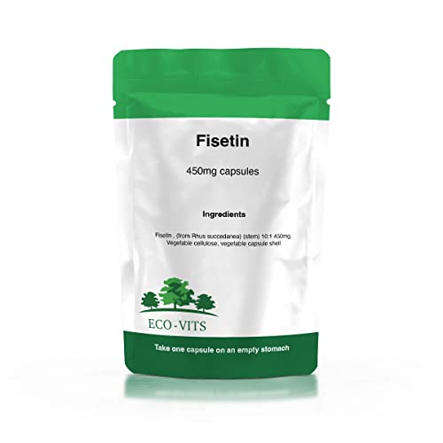 ECO-VITS Fisetin (450 mg) 365 CAPS Embalaje reciclable. Bolsa sellada.
