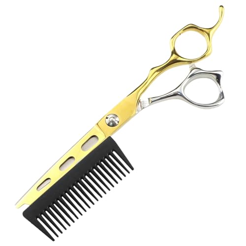 Bajbumgn Tijeras De Pelo 2 En 1 Con Peine, Tijeras De Corte De Pelo, Tijeras De Peluquero De Acero Inoxidable, Tijeras De Corte De Pelo De Peluquero Profesional De Peluquería
