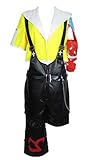 Dream Zanarkand Game Protagonist Tidus Outfit Clothes Cosplay Costume (Male XL) Black,Yellow