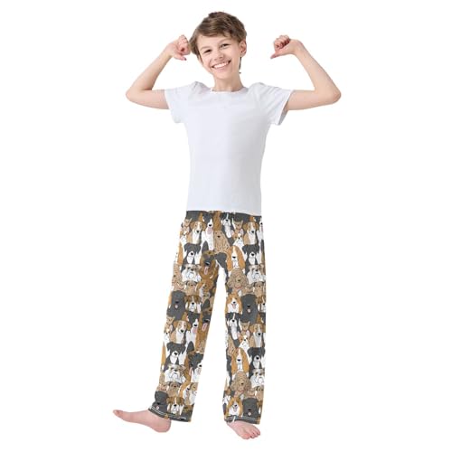 Cute Hand Drawn Dogs Boys Pants for Kids Jogger Pants with Pockets S-XL2