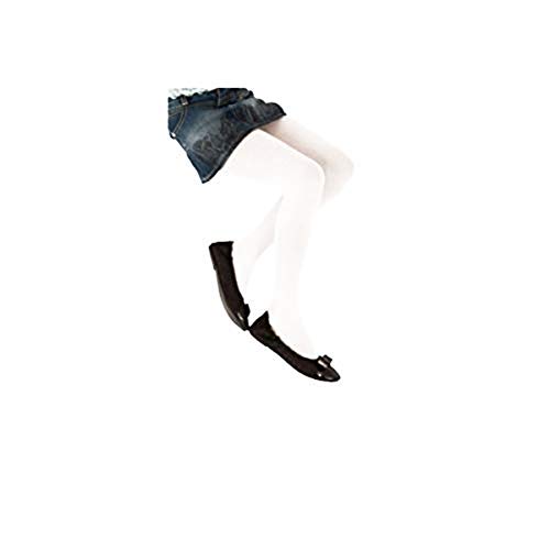 Sierra Socks Girls' Flat Knit Combed Cotton Tight, Girls Footless Dance Tights, Machine Washable, Cable Pattern Tight