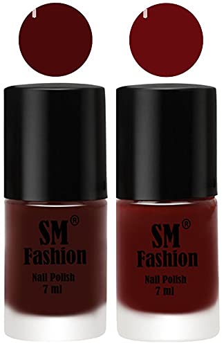 Image of Long Lasting Nail Polish | Nail Paint Combo 7 ml Each) - Set of 2 Wine-Wine Red