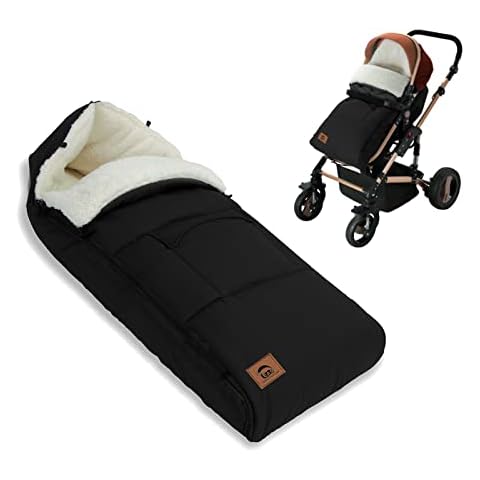EAQ Cosytoes Footmuff Baby footmuff Fleece Lined Cosytoes Warm Washable Sleeping Bag Universal Pushchair Footmuff (Black) Cover
