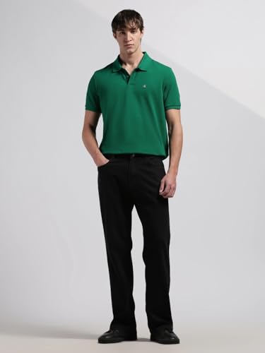 Image of Solid Regular fit Cotton Polo t-Shirt