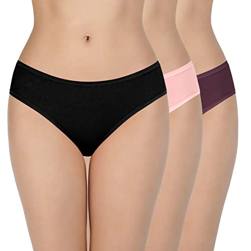 Image of Amante Solid Low Rise Cotton Bikini Panty Pack(Pack of 3)