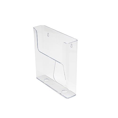 Deflecto A4 Portrait Flat Back Literature Holder 6 Pack - A4 Wall Mounted Document Holder - Plastic Magazine File Holder - A4 Leaflet Holder - Letter Holder Wall Mounted Magazine Rack - File Holder