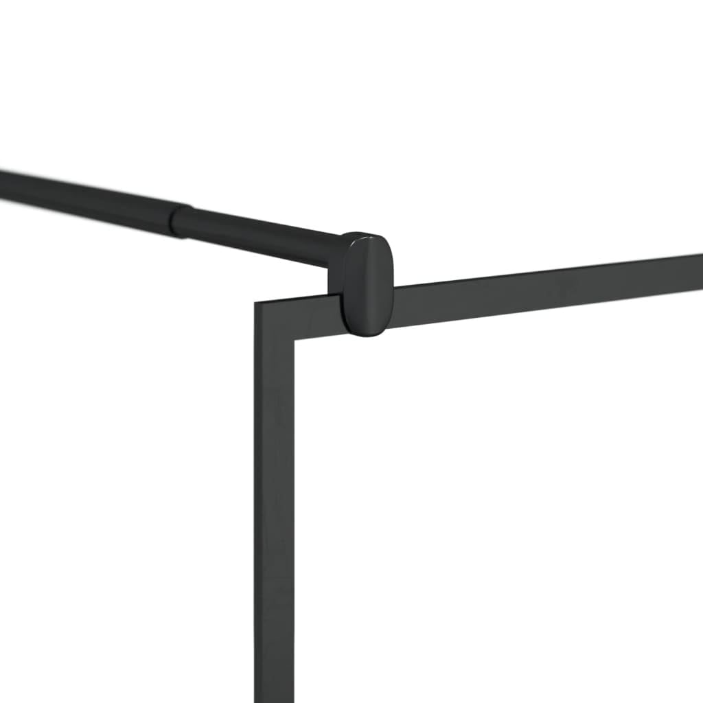 vidaXL Mampara de ducha accesible vidrio ESG claro negro 80x195 cm
