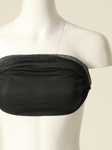 Image of MixMatchy Women's Stretchy Strapless Tube Top Y2K Bandeau Top