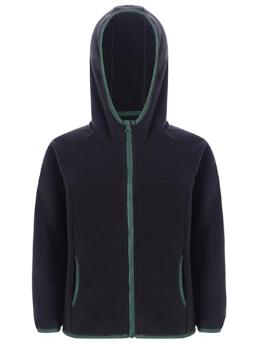 Girls Boys Kids Polar Fleece Jacket Hooded Long Sleeve Full Zip Coat Winter Warm Outerwear with Pockets