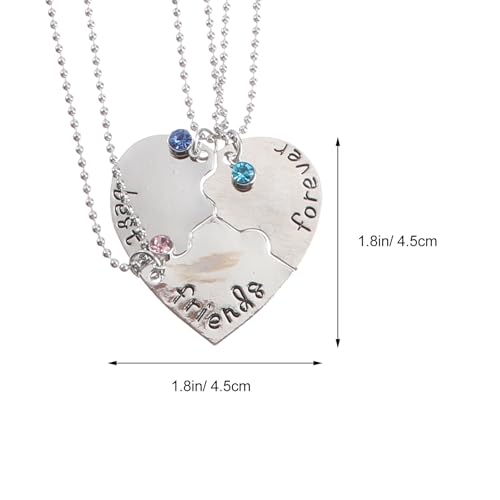 Happyyami Best Friends Necklaces Crystal Necklace Puzzle Pendant Necklace Set(Set of 3)2