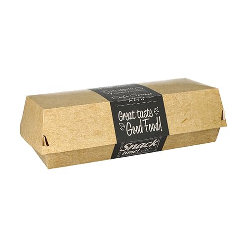PAPSTAR 300 Baguetteboxen, Pappe Pure 6,2 cm x 7,5 cm x 21 cm Good Food