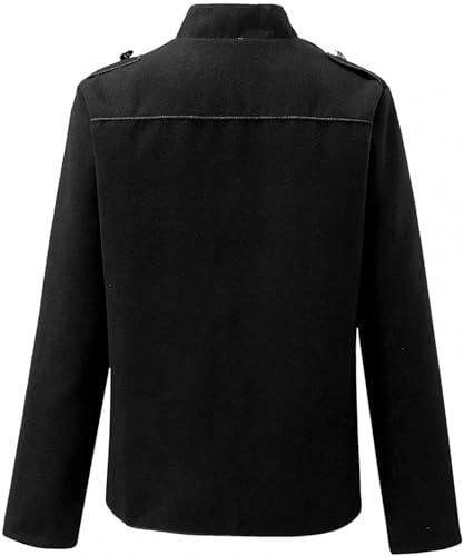 Womens Fall Double Breasted Open Front Cropped Blazers Jacket Business Casual Lightweight Stand Collar Coat4