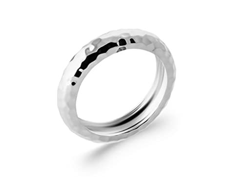 Alliance en Argent 925 martelé bague femme élégante pour le quotidien