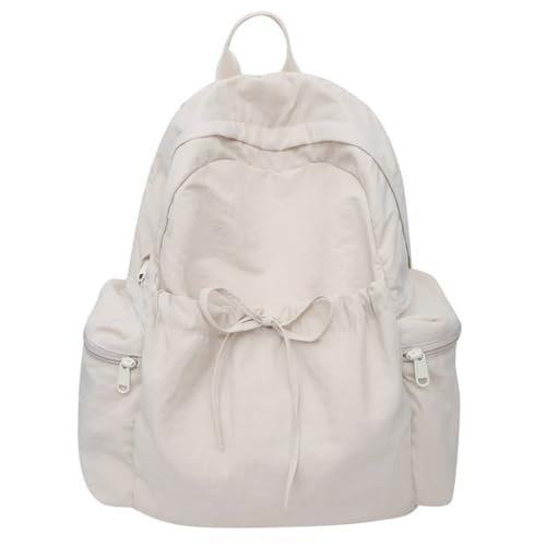 Chenxi Studio Bolsas para mujer, mochila escolar coreana, mochila estética, de nailon, para laptop, para adolescentes, mochila de día de gran capacidad, libro casual, blanco