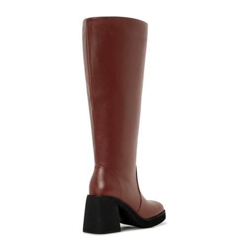 ZXHYZLZ Women’s Wide Calf Knee-High Boots – Plus Size Faux Leather Riding Boots with Chunky Heel & Platform for Winter3