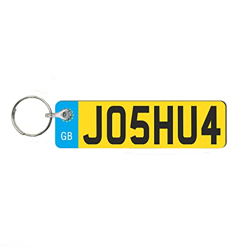 Pixie's Gifts Custom License Plate Keychain - Personalised Number Plate Keyring - Mini Number Plate Key Ring - Name Plate Keychain - Just Passed Milestones