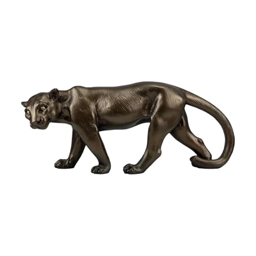 Statue décorative Panthère - Sculpture en marbre coulé effet bronze - 31 cm - Fait main en Grèce