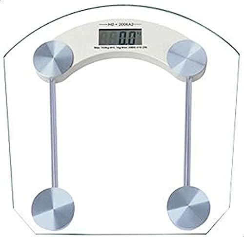 Digital glass top bathroom scale - Clear/Silver vertical